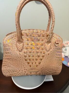 Brahmin Rose Gold Rosetta satchel